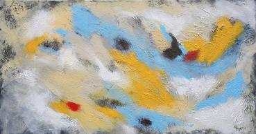 abstrakte Malerei originalwerk Querformat - beige -peggy liebenow